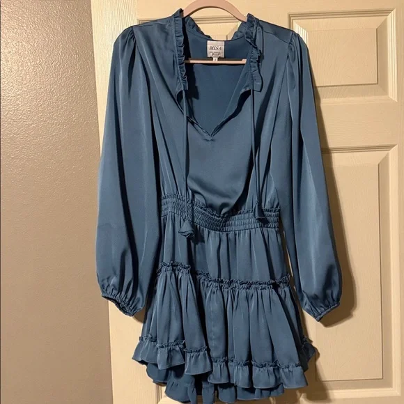 Misa Los Angeles Dresses | Misa Blue Ruffled Dress | Color: Blue | Size: S | Krfwhite's Closet